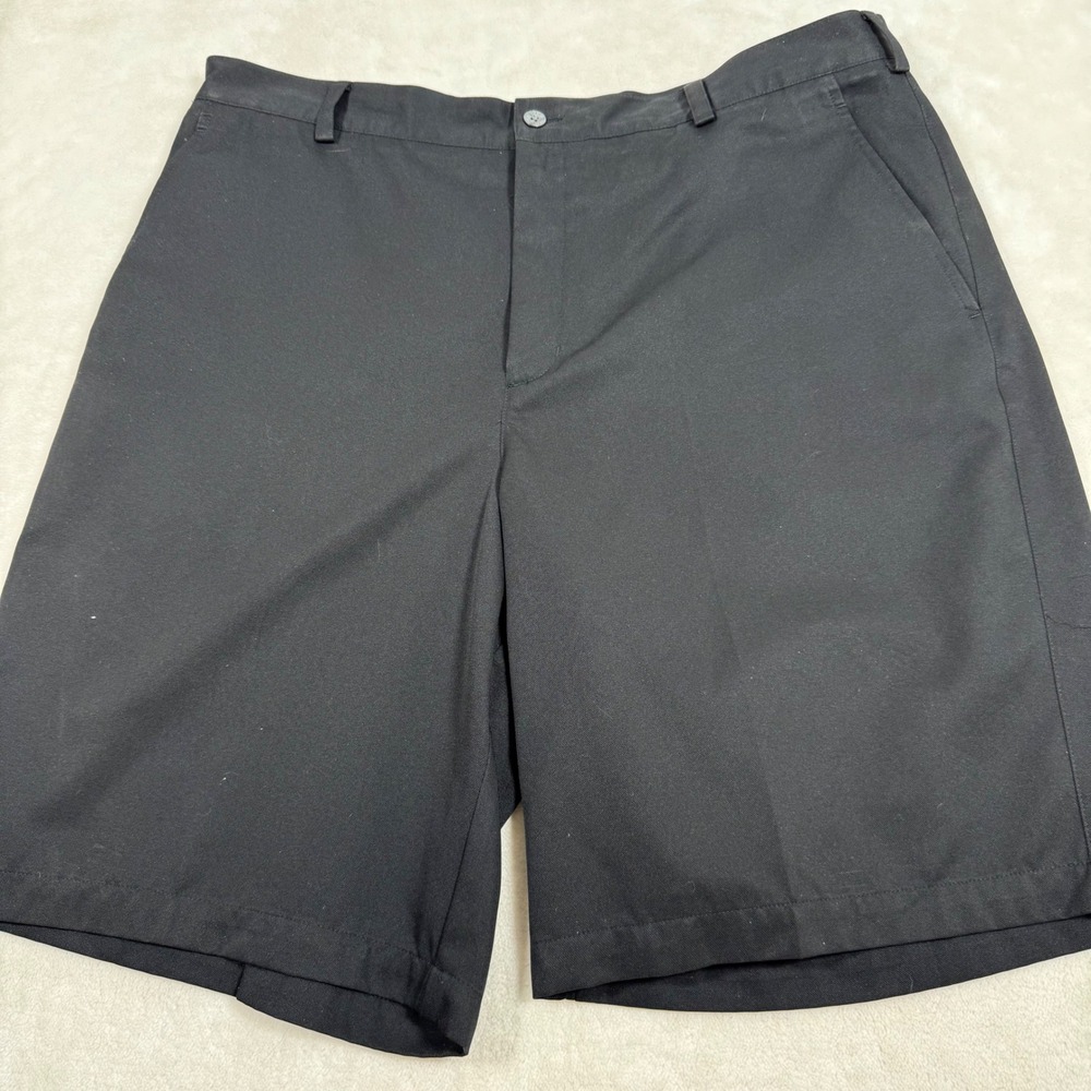 Nike‎ Golf Shorts Mens 38 Black Fit Dry Performance Athletic Flat Front RN 56323